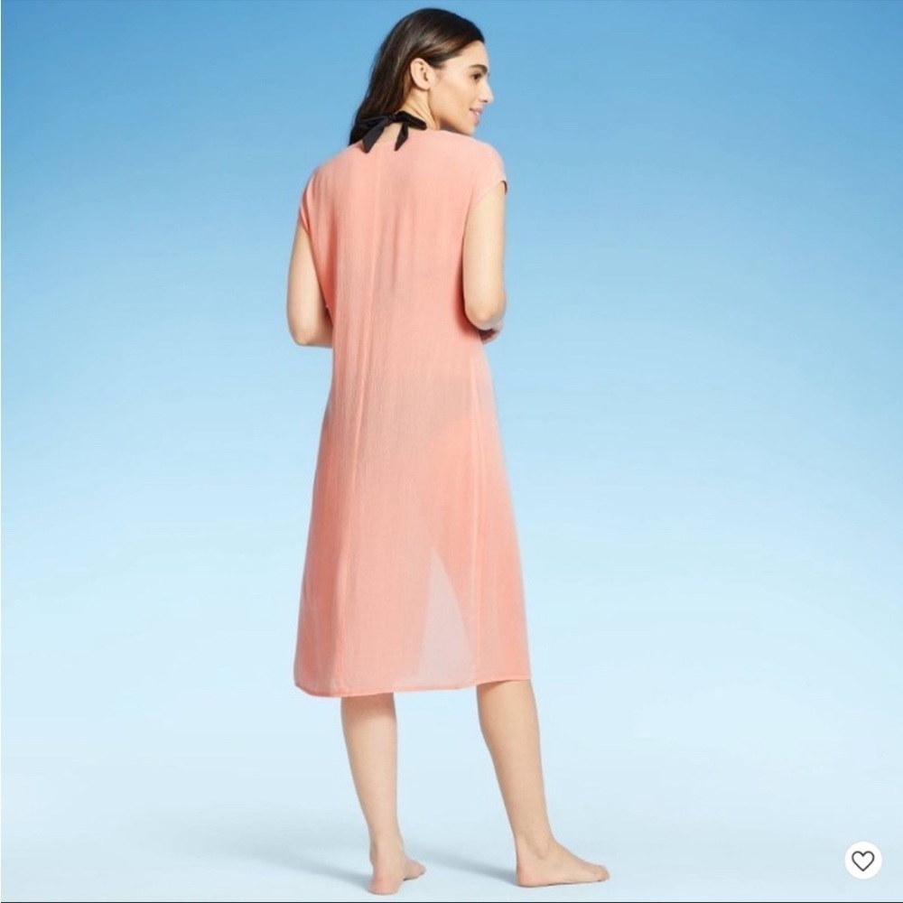 WOMEN'S Twist-Front Midi Cover Up Dress - Kona Sol new medium peach - Picture 2 of 5